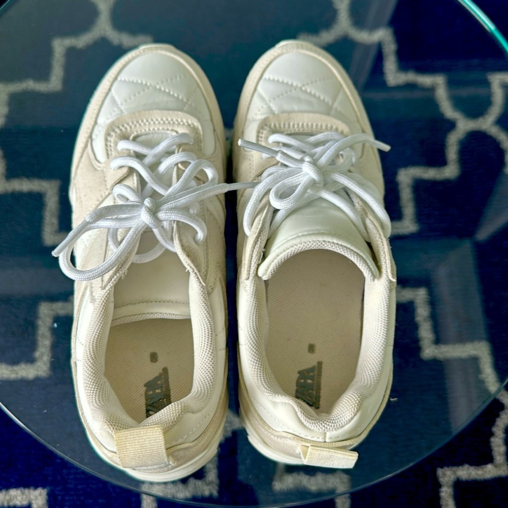 Size 6 kids/6.5 womens neutral color casual shoes